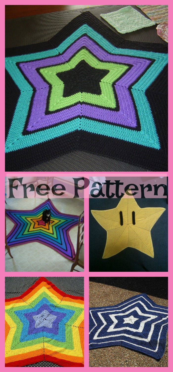 diy4ever-Crochet Little Star Blanket - Free Patterns 