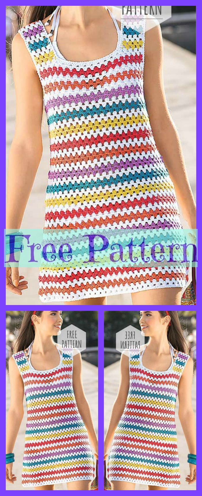 diy4ever- Crochet Striped Dress - Free Pattern 