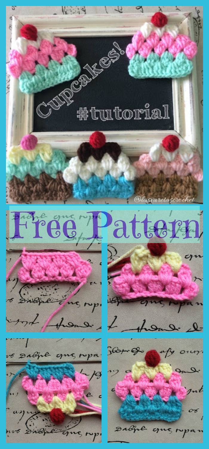 diy4ever-Cute Crochet Cupcakes - Free Patterns 