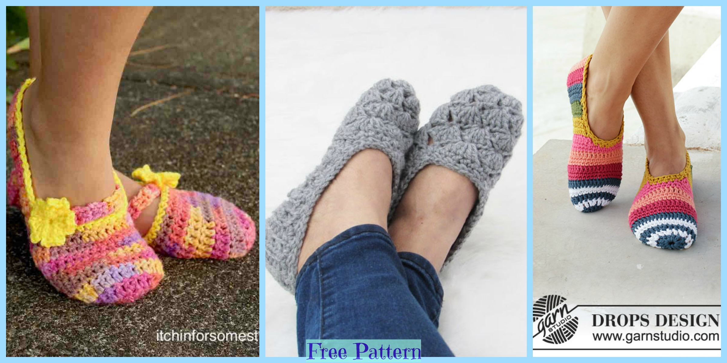Easy Crochet Slippers – Free Patterns