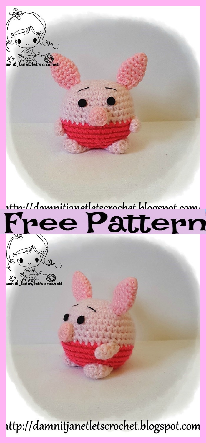 diy4ever-Adorable Crochet Piglets - Free Patterns 