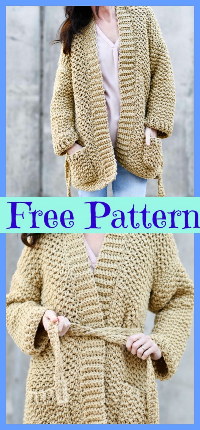 diy4ever-Crochet Chunky Cardigans - Free Patterns 