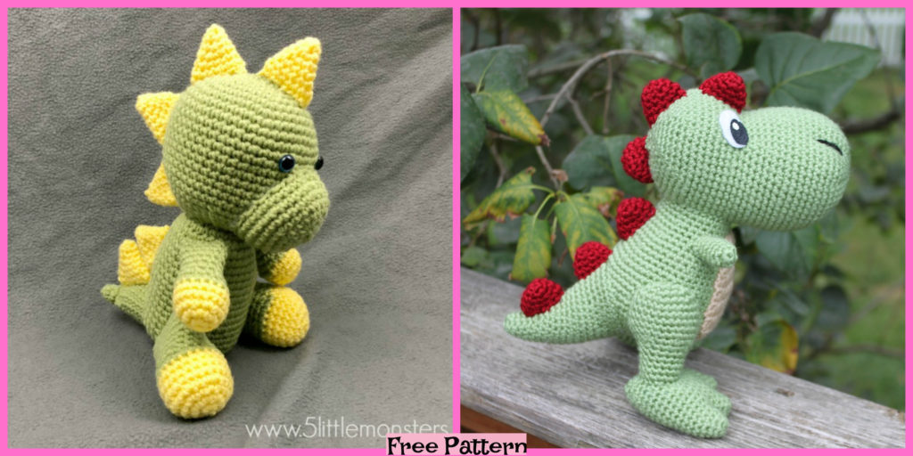 Crochet Dinosaur Softie - Free Patterns - DIY 4 EVER
