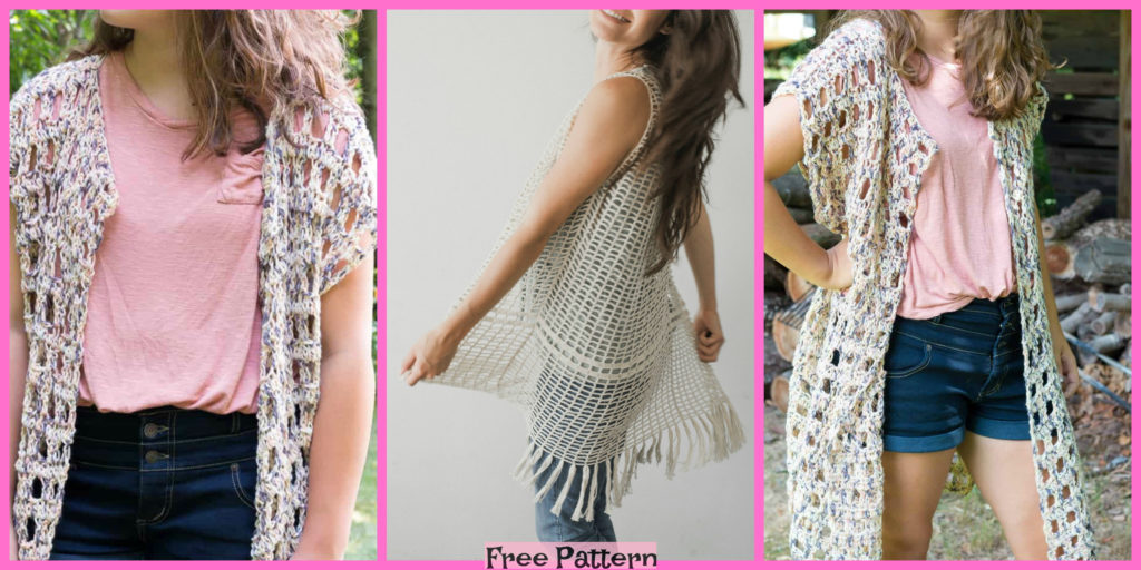 diy4ever-Crochet Long Vest - Free Patterns