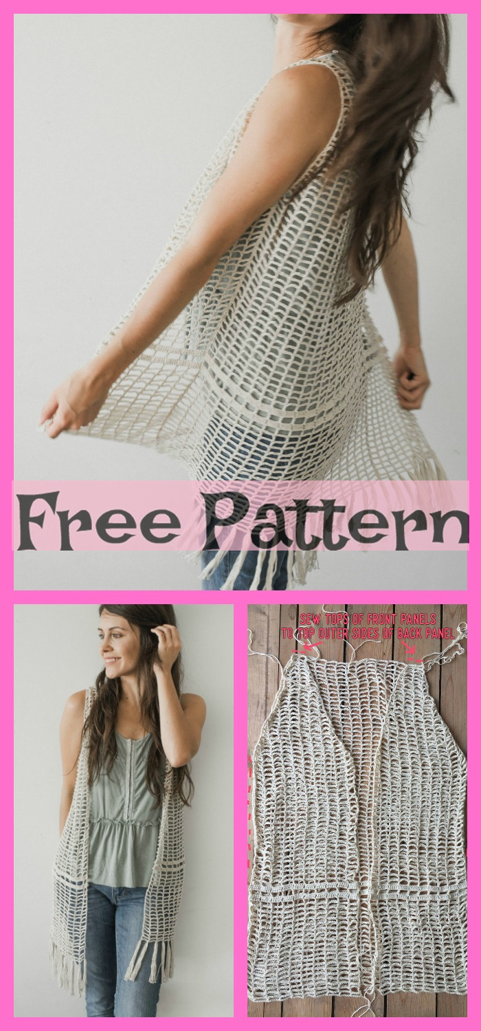  diy4ever-Crochet Long Vest - Free Patterns 