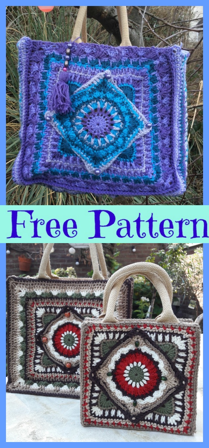diy4ever-Crochet Unique Tote Bags - Free Patterns 