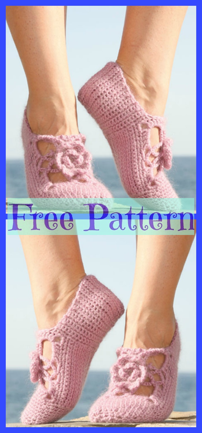 diy4ever-Pretty Crochet Slippers - Free Patterns 