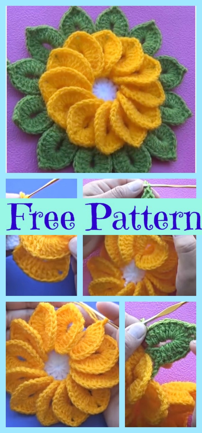 diy4ever-Crochet 12 Petal Flowers - Free Pattern 