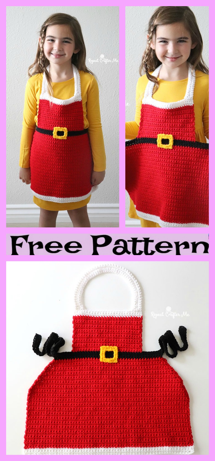 diy4ever-Crochet Christmas Aprons - Free Patterns 