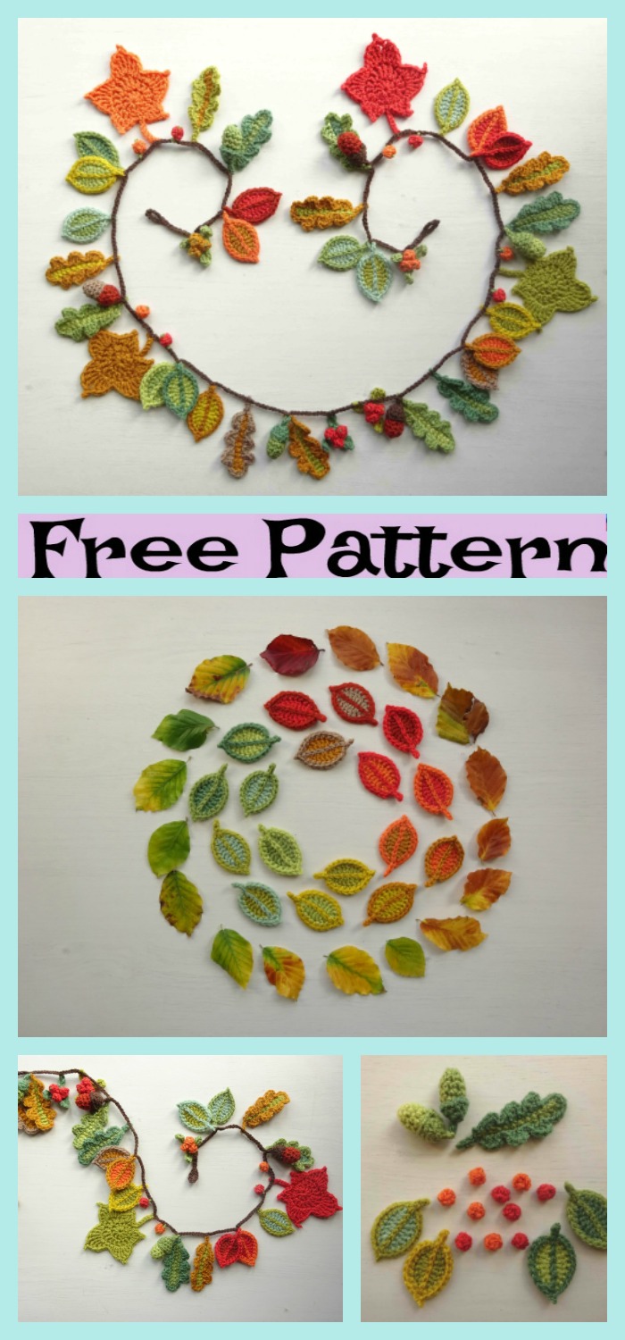 diy4ever-Crochet Fall Leaves - Free Patterns 