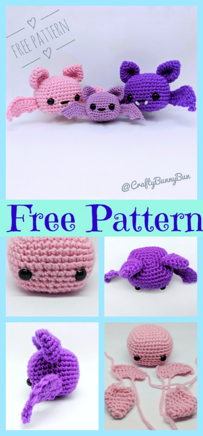 diy4ever-Crochet Halloween Bat Amigurumi - Free Patterns 