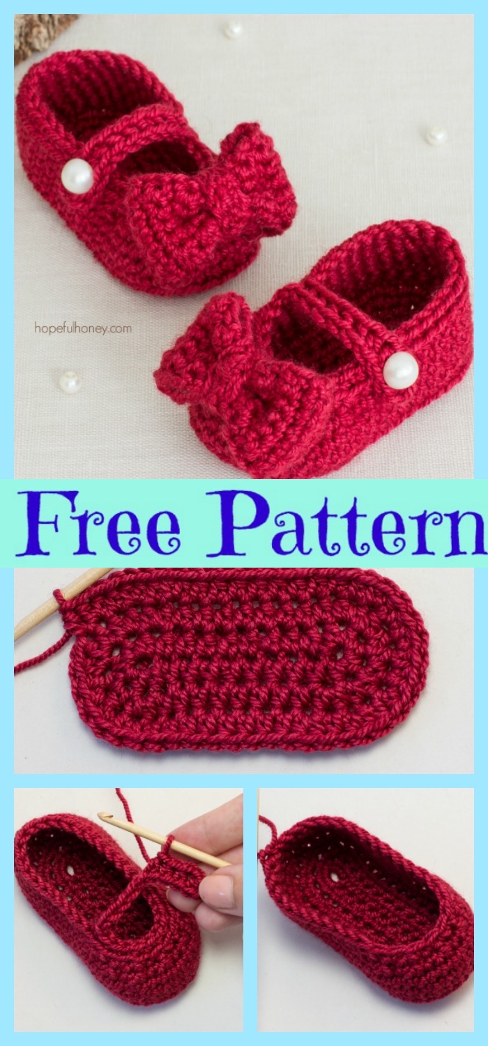 diy4ever-Crochet Mary Jane Booties - Free Pattern 