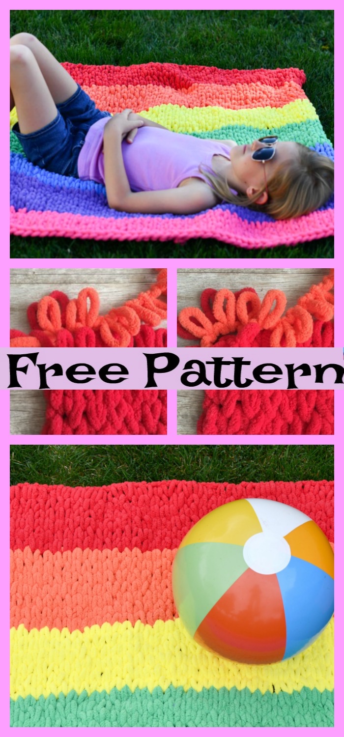 diy4ever-Crochet Rainbow Blankets - Free Patterns 
