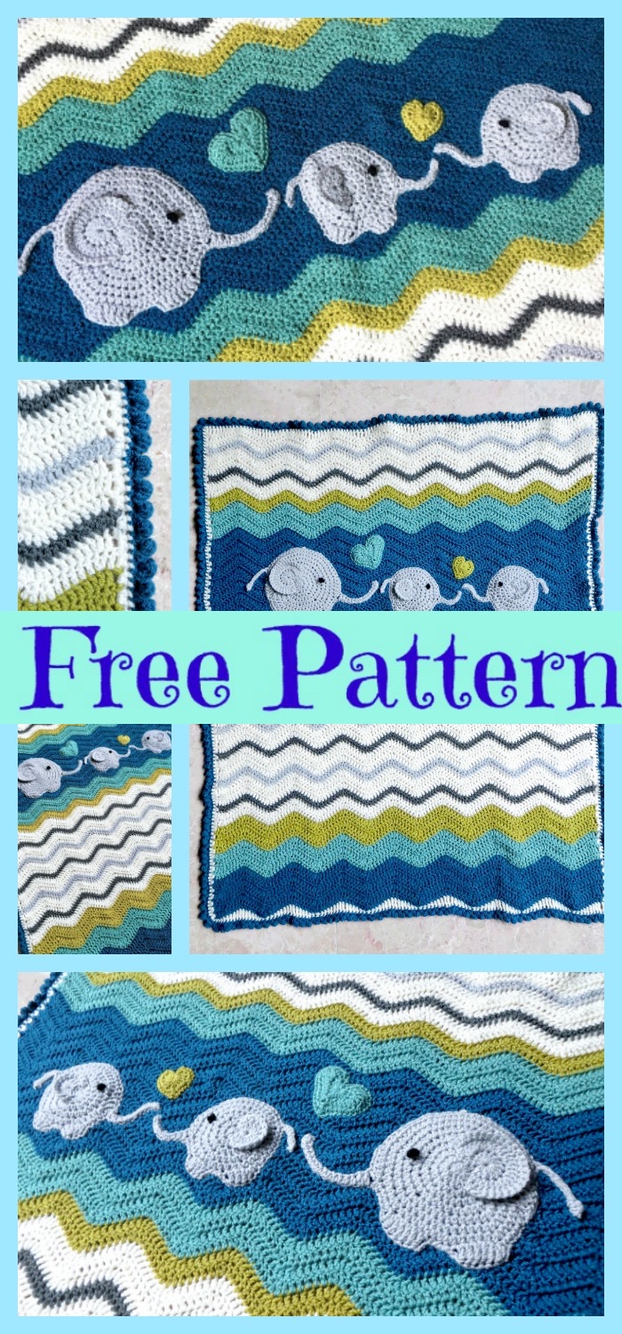 diy4ever-Crochet Ripple Baby Blanket - Free Pattern 