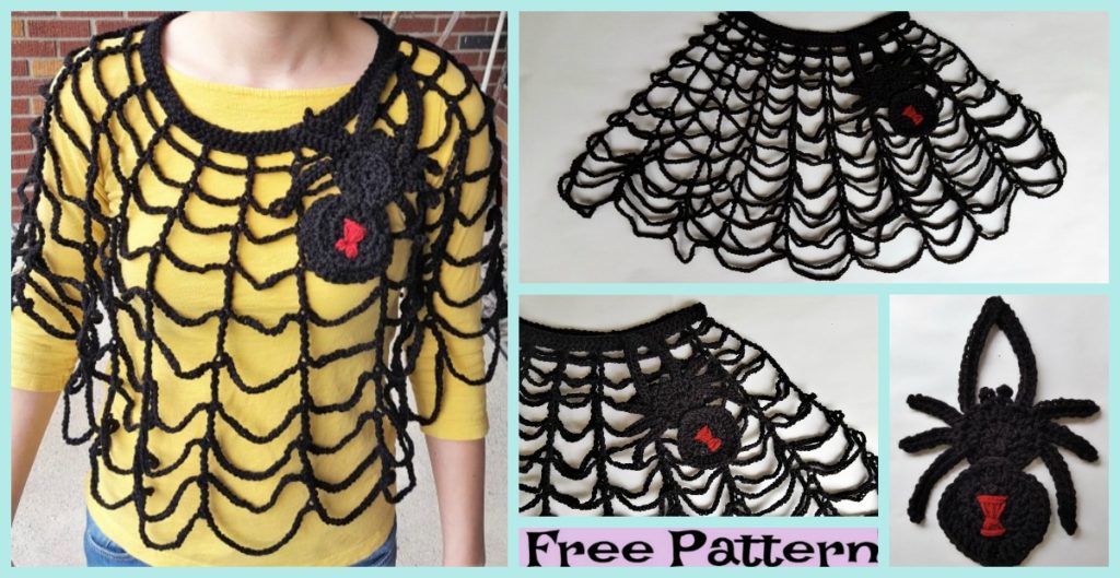 diy4ever-Crochet Spider Web Poncho - Free Pattern