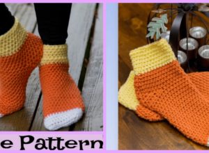 Crochet Candy Corn Socks – Free Pattern