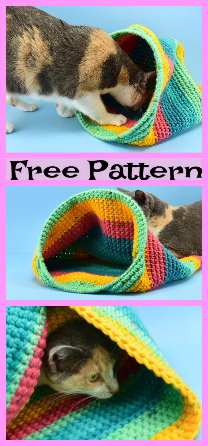 diy4ever-Crochet Cozy Cat House - Free Patterns 