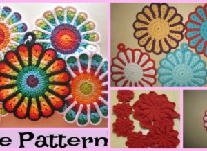 Beautiful Crochet Flower Potholders – Free Patterns