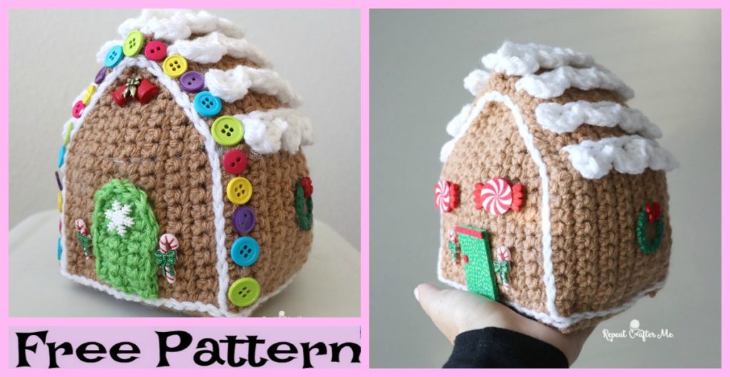 diy4ever-Crochet Gingerbread House - Free Pattern