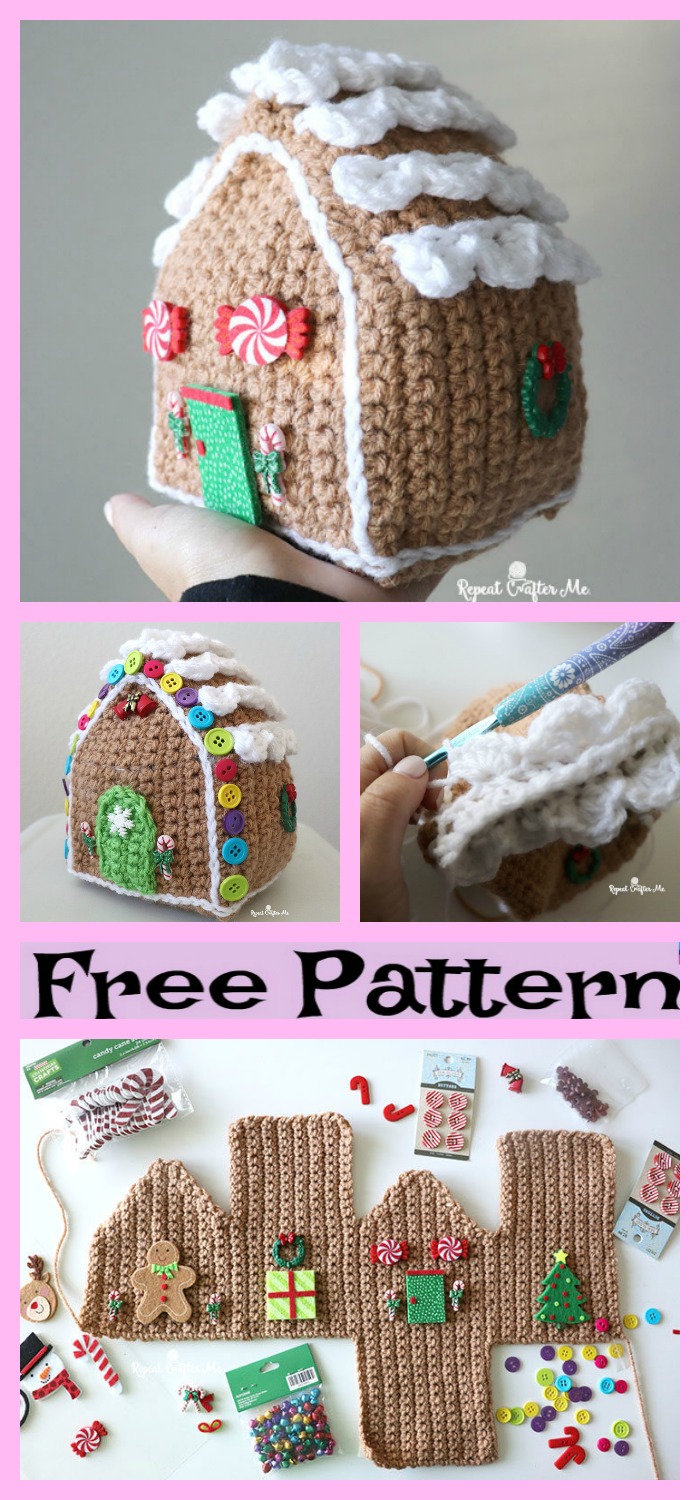 diy4ever-Crochet Gingerbread House - Free Pattern 