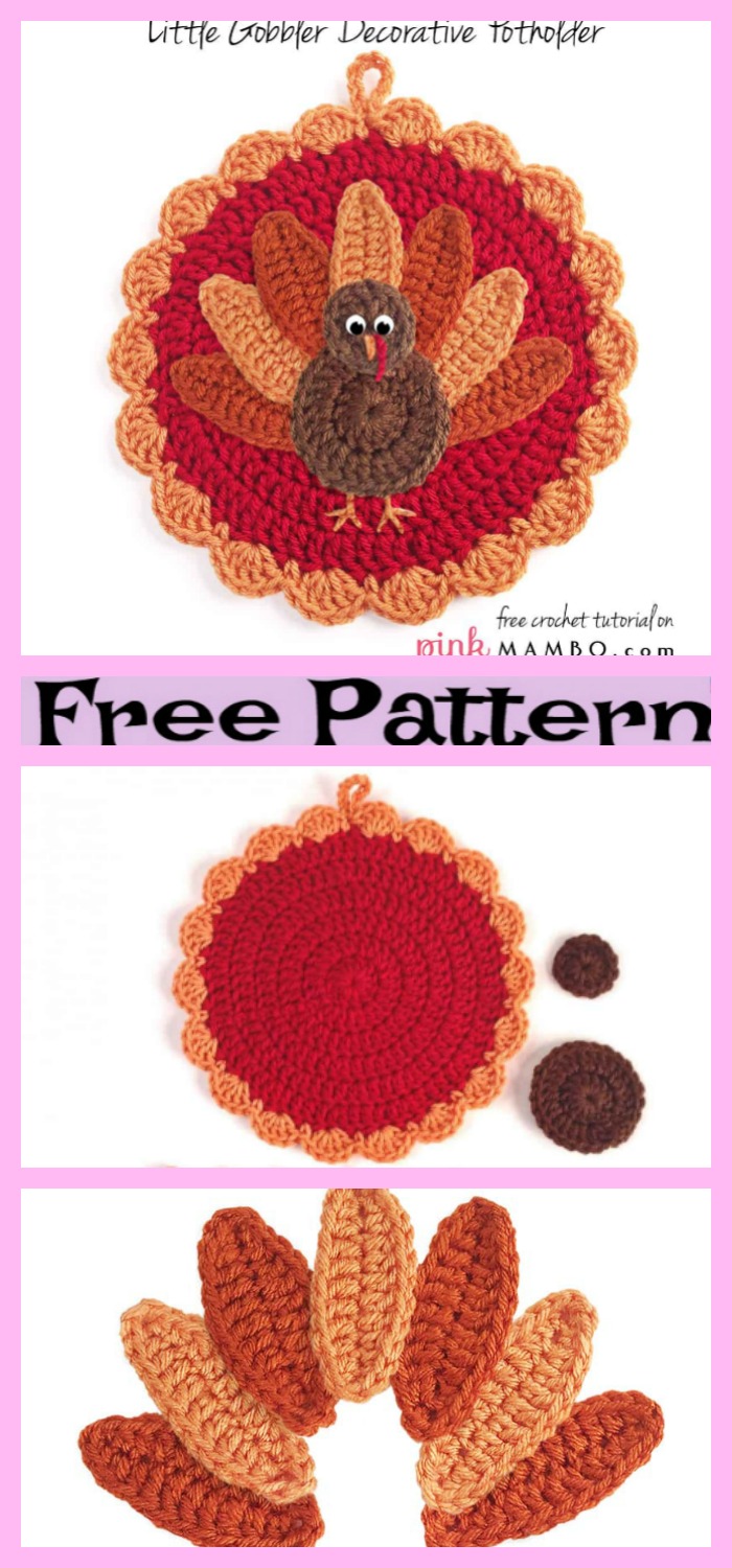 diy4ever-Turkey Coasters - Free Crochet Pattern 