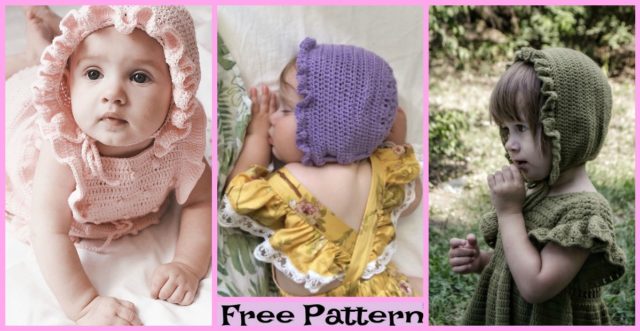Cute Crochet Baby Bonnets – Free Patterns