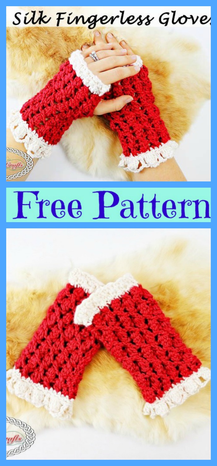 diy4ever-Crochet Christmas Fingerless Gloves - Free Patterns 