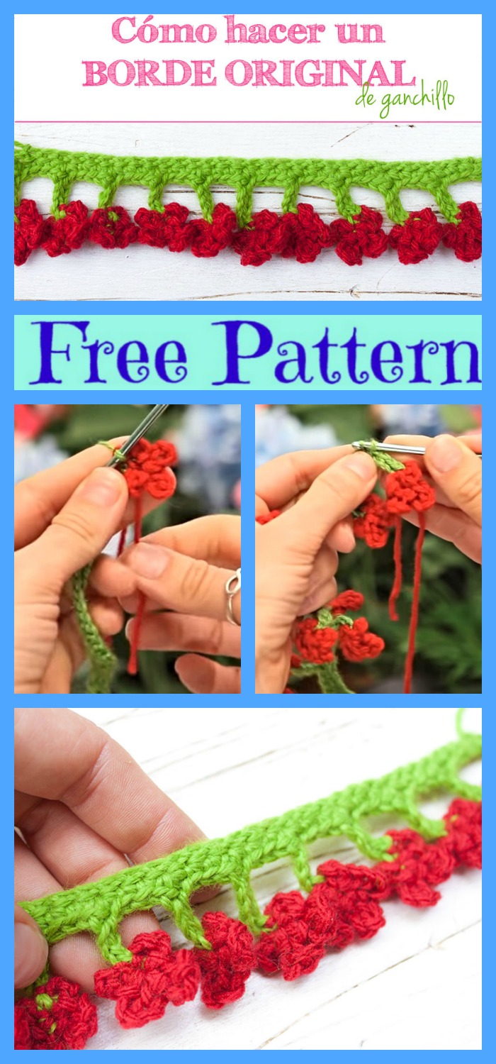 diy4ever-Crochet Flower Border - Free Patterns 