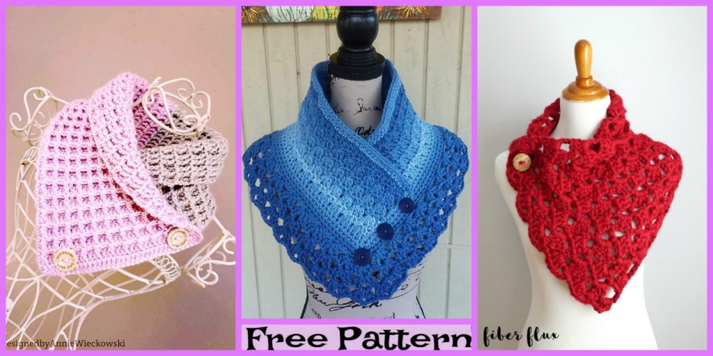 diy4ever-Crochet Ombre Cowled Neckwarmers - Free Patterns