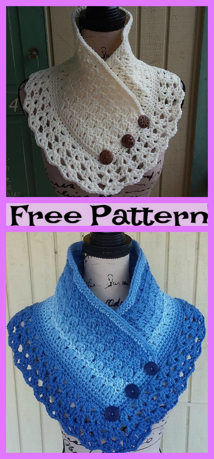 diy4ever-Crochet Ombre Cowled Neckwarmers - Free Patterns 