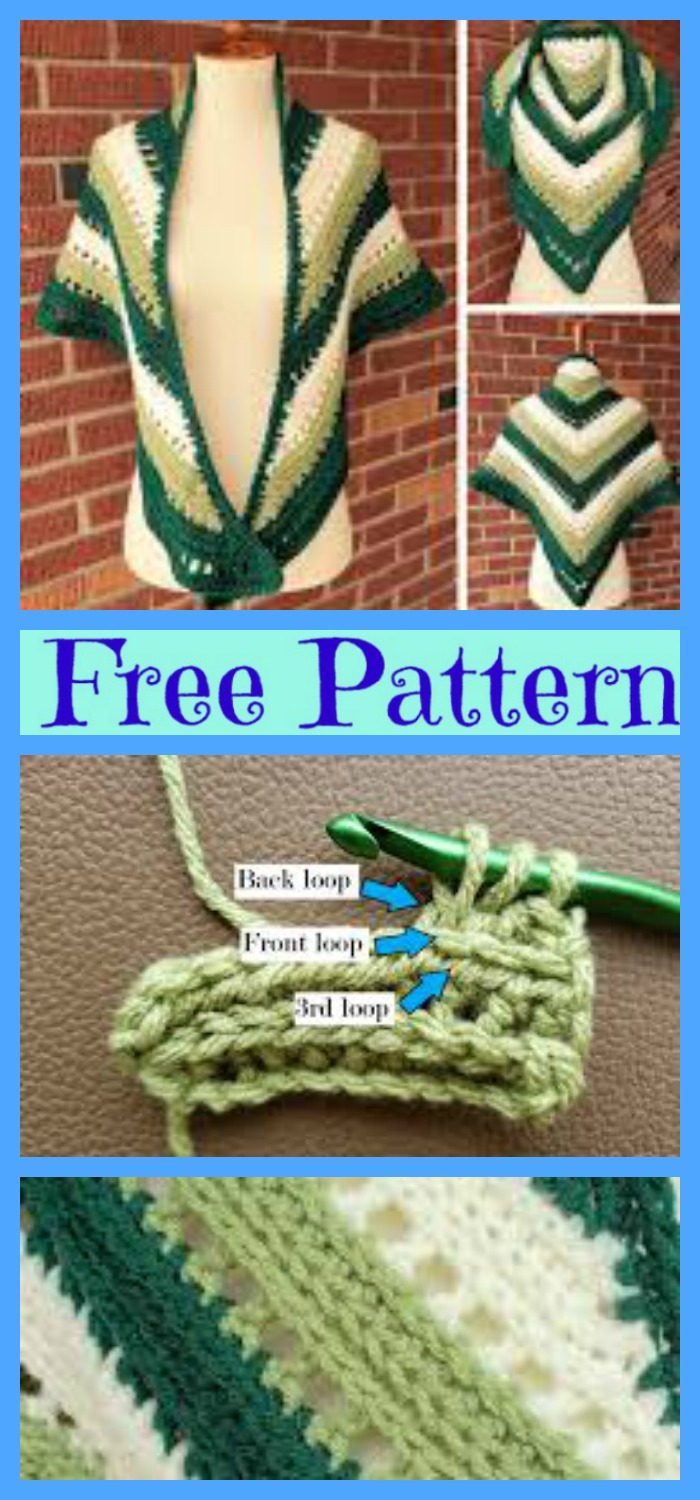 diy4ever- Crochet Triangle Shawl -Free Pattern 