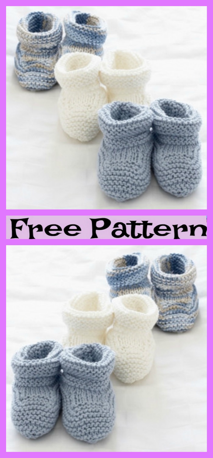 diy4ever-Cute Knit Baby Booties - Free Patterns 