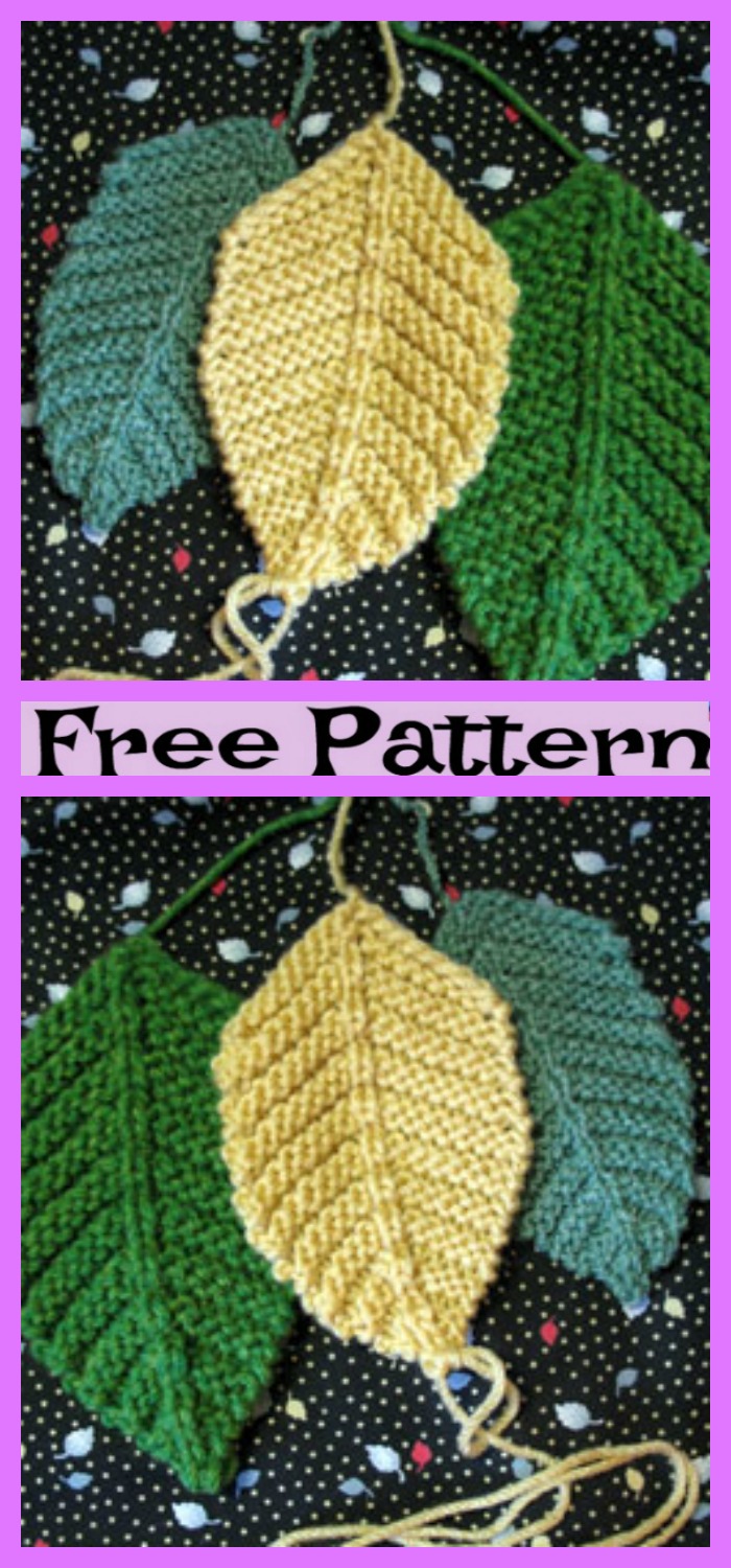 diy4ever-Knit Leafy Washcloth - Free Patterns 