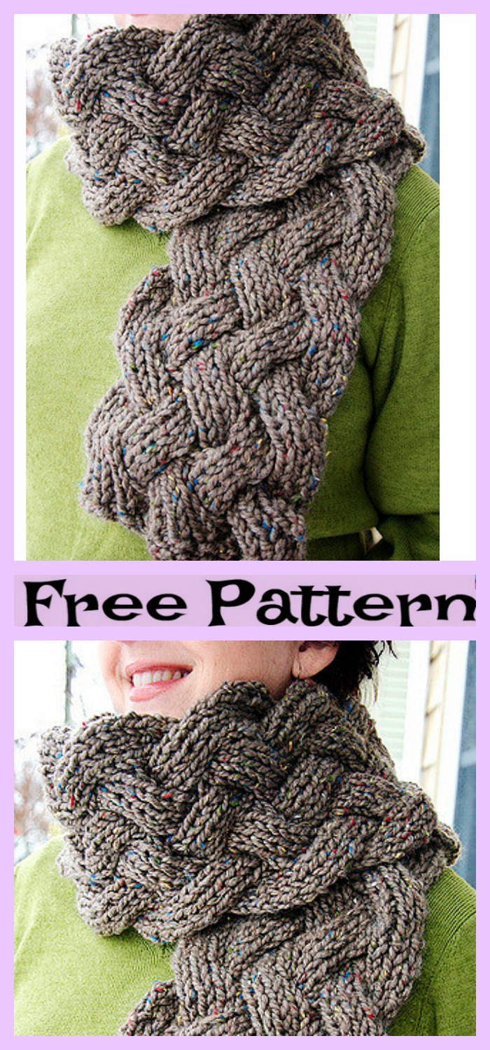 diy4ever-Knitted Cozy Scarves - Free Patterns 