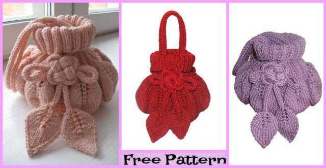 Pretty Knitting Leaf Purse  – Free Pattern