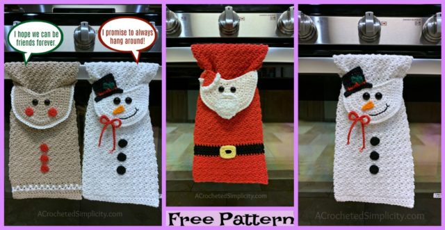 Crochet Christmas Kitchen Towel – Free Patterns