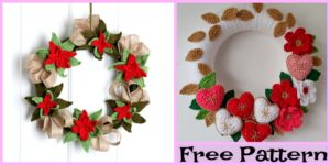 diy4ever-Crochet Holiday Wreath - Free Patterns
