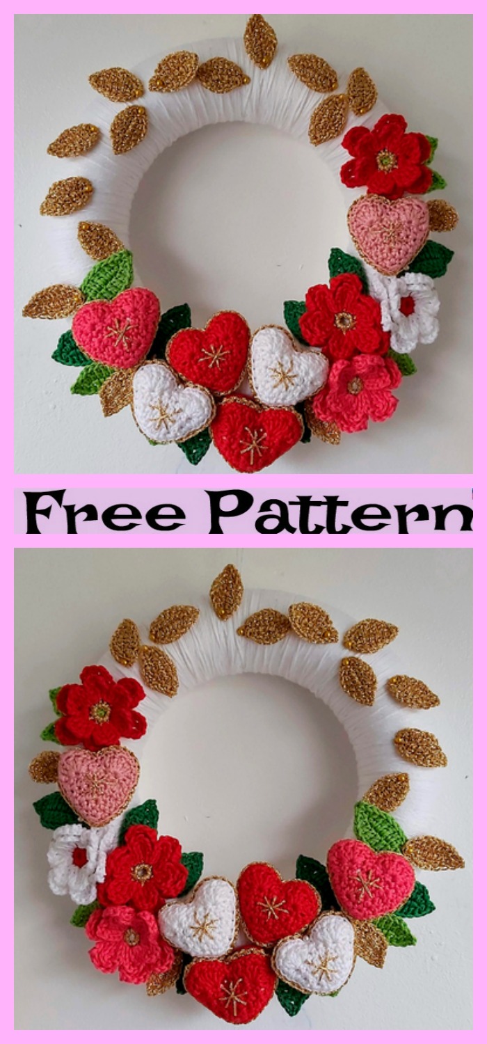 diy4ever-Crochet Holiday Wreath - Free Patterns 