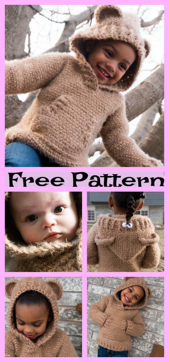 diy4ever-Crochet Kids Hibernation Hoodie - Free Patterns 