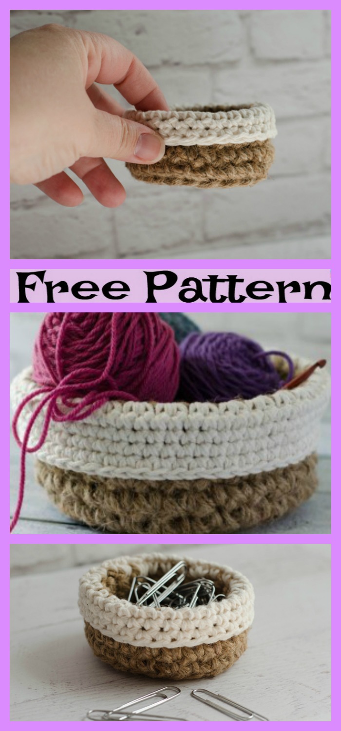 diy4ever-Crochet Mini Nesting Baskets - Free Patterns 