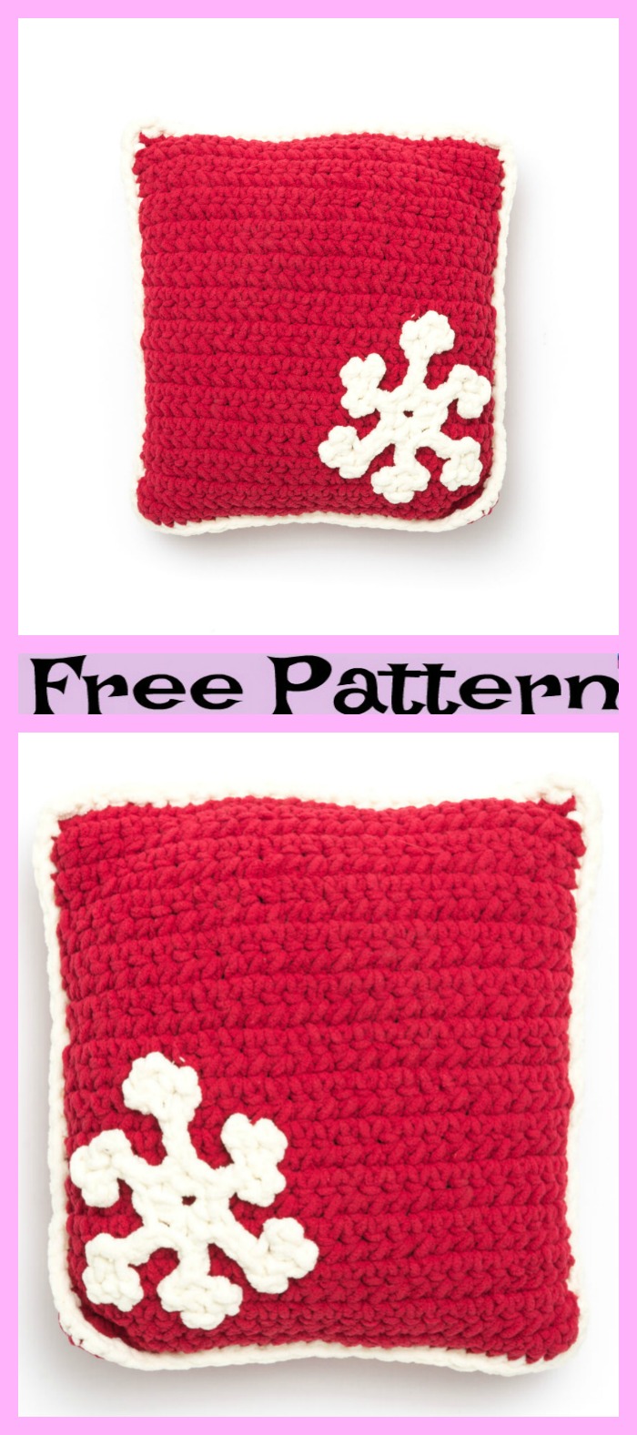 diy4ever-Crochet Snowflake Pillow - Free Patterns 