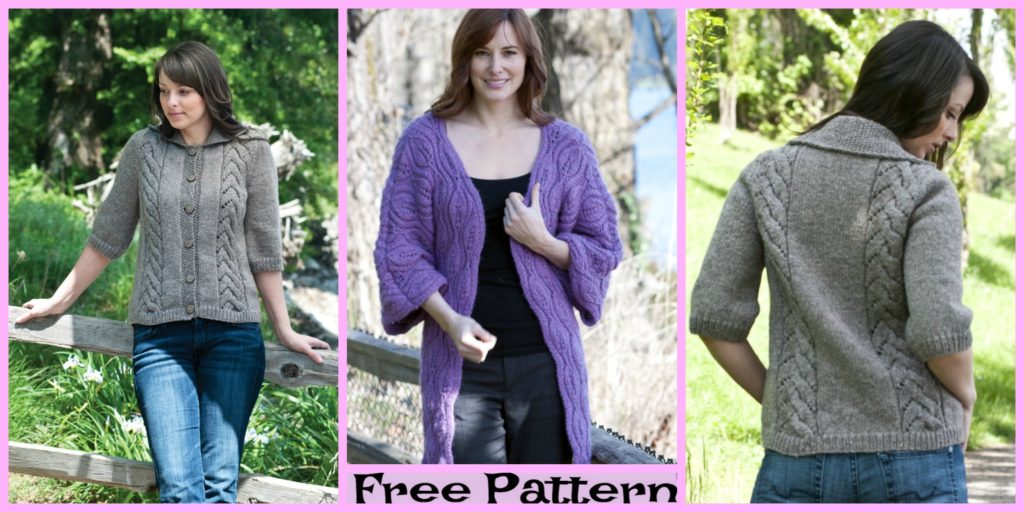 diy4ever-Pretty Knit Leaf Coat - Free Patterns