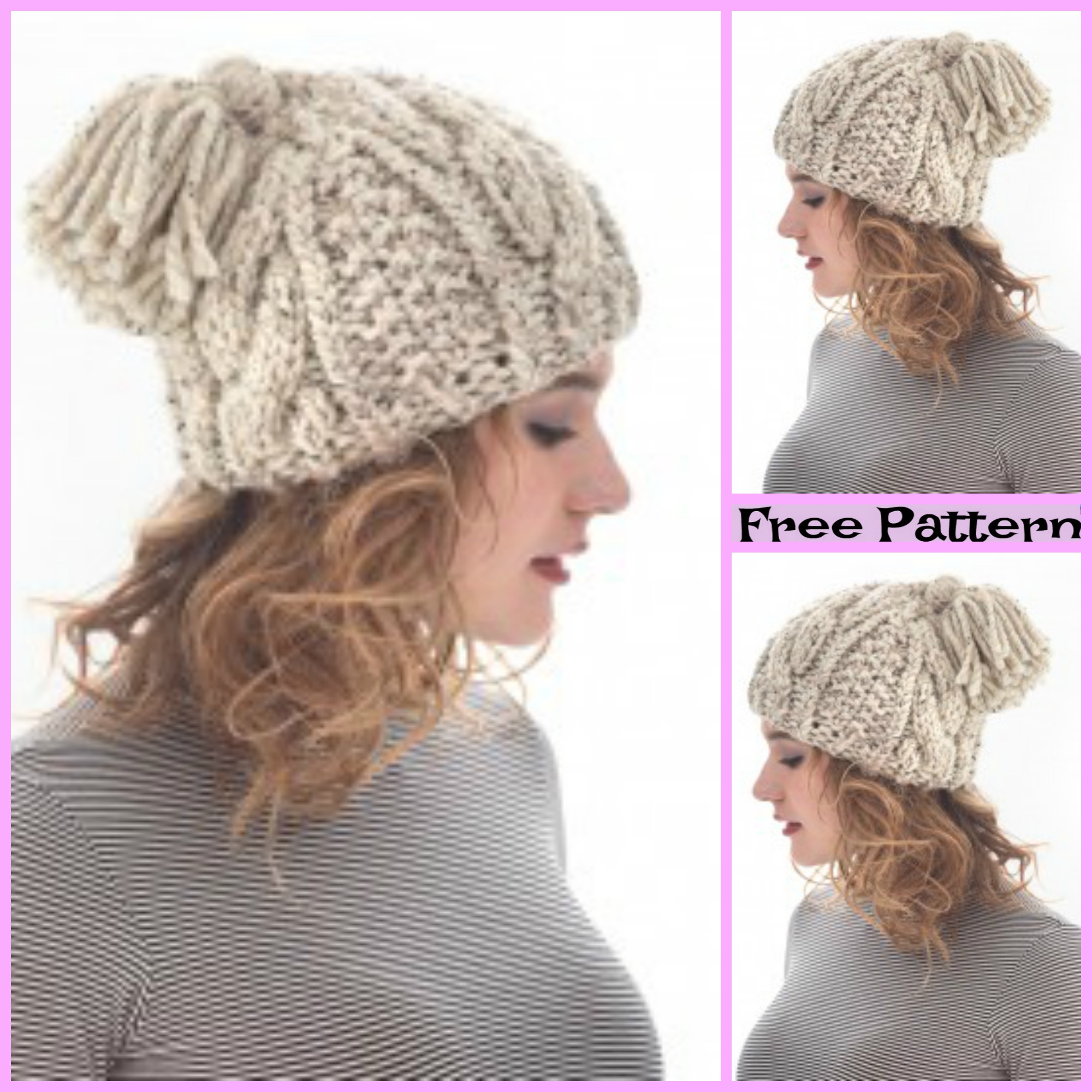 diy4ever-Knit Cozy Cable Hats - Free Patterns 