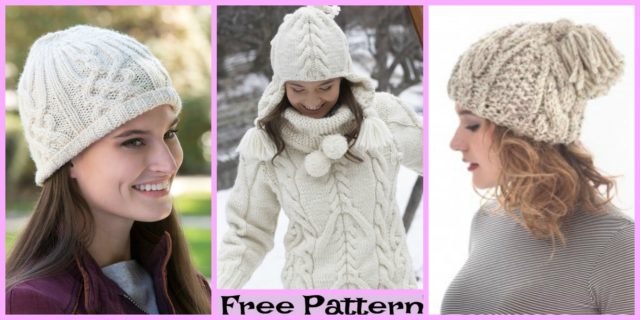 Knit Cozy Cable Hats – Free Patterns