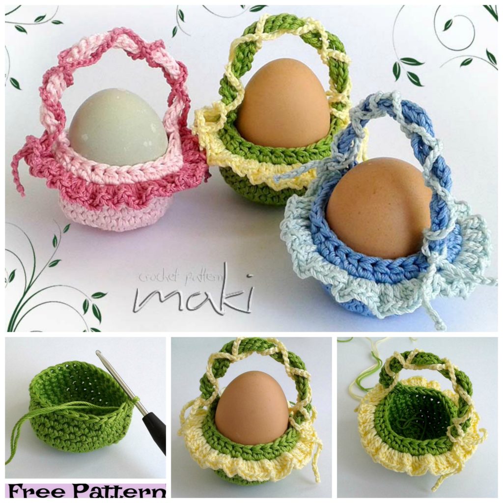 diy4ever-8 Crochet Easter Egg baskets- Free Patterns