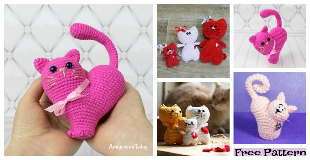 diy4ever-Crochet Kitty Heart Amigurumi - Free Patterns