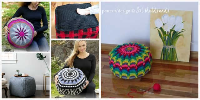 Crochet Home Floor Poufs – Free Patterns