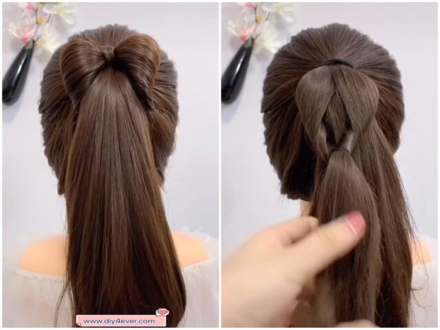 Cute Bow Ponytail Hairstyle Tutorial