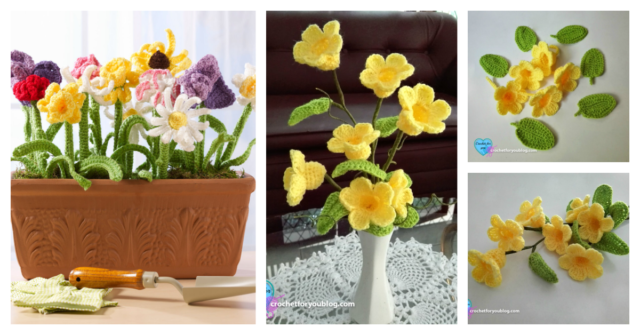 Crochet 3D Flower Bouquet – Free Patterns