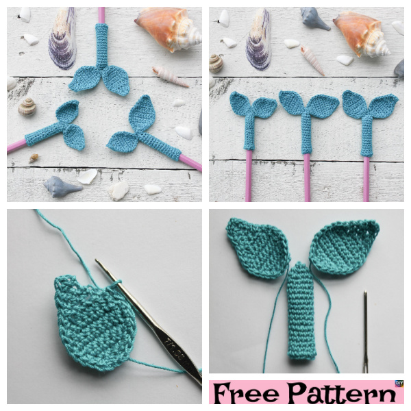 Crochet Mermaid Tail Pencil Topper - Free Pattern